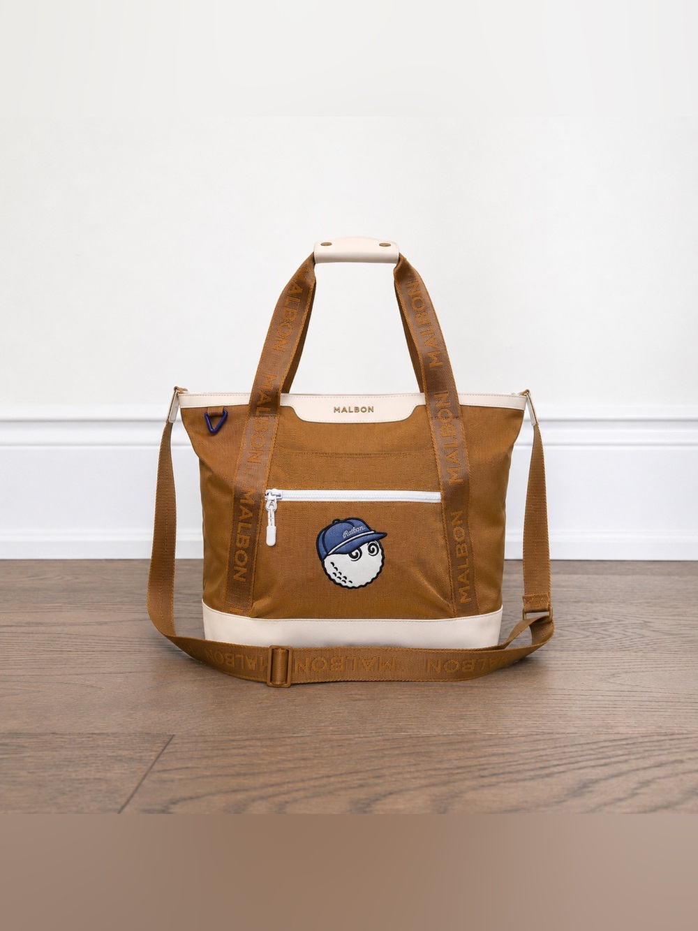 Malbon Golf Tote Bag | Khaki Large Capacity | Hand Carry & Shoulder Bag